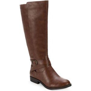 Style & Co Madixe Brown Faux Leather Riding Boots Women's 5.5
